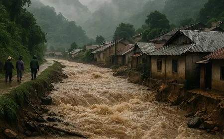 Delapan Provinsi di Vietnam Utara Berisiko Banjir Bandang dan Tanah Longsor