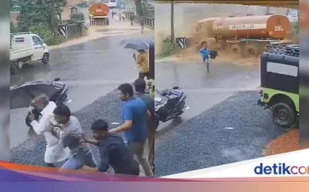 Longsor Mengerikan di India: 3 Orang Selamat Nyaris Tertabrak Truk