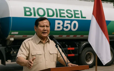Indonesia Jadi Negara Pertama Gunakan Biosolar B50, Kata Prabowo