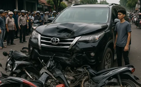 Kecelakaan Beruntun di Tasikmalaya: Fortuner Dikendarai Pemuda 17 Tahun Sebabkan Tabrakan 6 Kendaraan