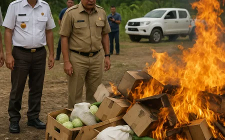 Karantina Kalbar Bakar Komoditas Ilegal Malaysia untuk Cegah Penyakit Masuk