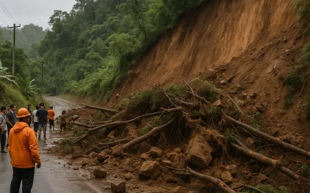 Longsor Setinggi 30 Meter di Banaran Ponorogo Putus Akses Jalan Warga
