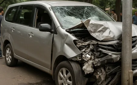 Mobil Isi 7 Penumpang Tabrak Tiang di Dago Bandung, 2 Orang Kabur Usai Kecelakaan