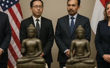 AS Kembalikan 2 Arca Buddha Abad ke-8 Hasil Curian Douglas Latchford ke Indonesia