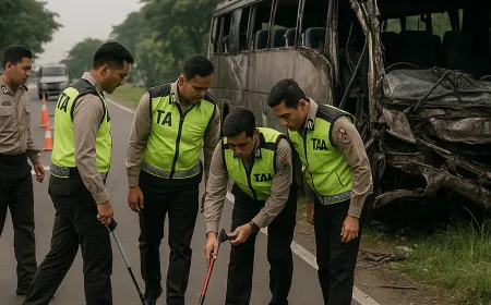 Polda Jabar Olah TKP Ilmiah Ungkap Penyebab Kecelakaan Maut Indramayu