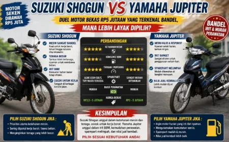 Suzuki Shogun vs Yamaha Jupiter: Motor Bekas Rp5 Jutaan Terbaik dan Terbandel