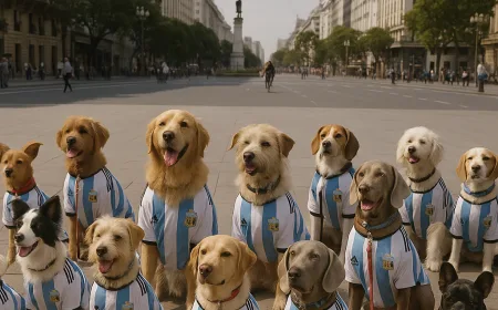 13 Anjing Pakai Jersey Argentina Dukung Messi di Piala Dunia 2026