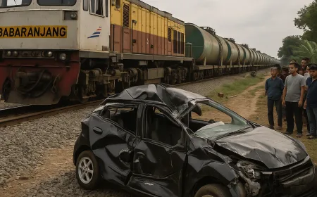 Kecelakaan Mobil vs Kereta Babaranjang di Lampung Utara, Dua Pelajar Tewas