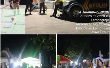 Patroli Blue Light Polsek Ngimbang Perkuat Siskamtibmas di Daerah Rawan Kriminal