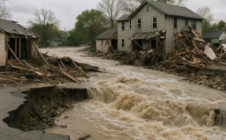 Banjir Bandang di Texas Hancurkan Bangunan dan Jalanan, 2 Tewas