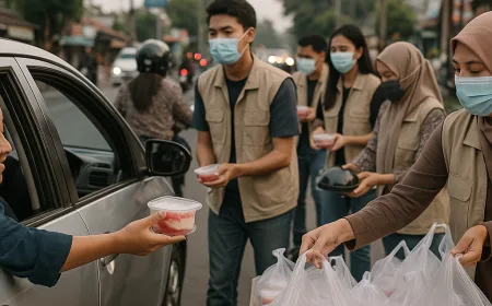 Relawan Suketeki Kediri Bagikan 1.500 Paket Takjil di 3 Kecamatan Saat Ramadan 2026