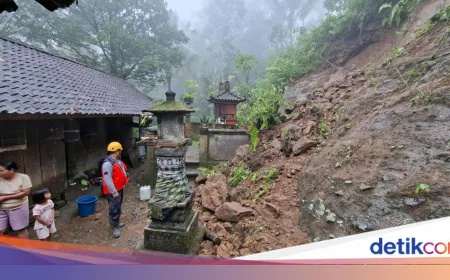 Tanah Longsor dan Pohon Tumbang Melanda Karangasem Akibat Hujan Deras