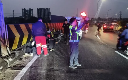 Kecelakaan Pemotor di Flyover Ciputat Akibat Mengantuk Usai Nobar Final Piala Dunia