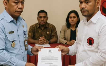 Kemenkum Maluku Serahkan SKT ke DPW Partai Gerakan Rakyat, Wujudkan Kepastian Hukum