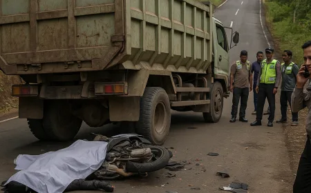 Truk Mundur di Tanjakan Pucangsari Semanu, Pengendara Motor Tewas Terlindas
