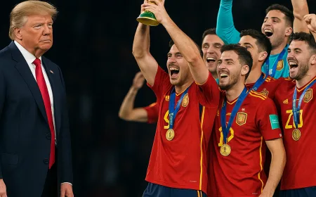 Trump Ogah Turun Panggung Saat Timnas Spanyol Angkat Trofi Piala Dunia 2026