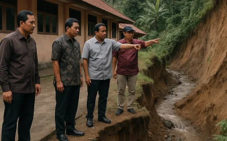 DPRD Karangasem Soroti Ancaman Longsor di SMPN 3 Bebandem, Penanganan Mendesak