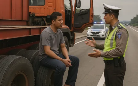 Truk Trailer Mogok di Tol Bocimi, PJR Berikan Edukasi Keselamatan untuk Sopir