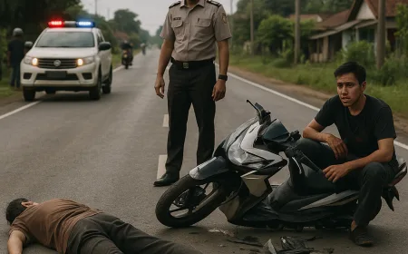 Kecelakaan di Jalan Raya Kembayat Sambas: Pejalan Kaki Tewas, Pengendara Motor Luka