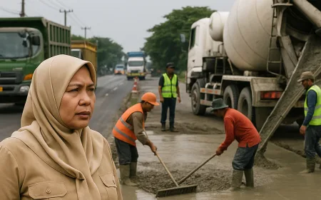 Wakil Bupati Sidoarjo Tinjau Perbaikan Jalan Lingkar Timur Pasca Kecelakaan Fatal