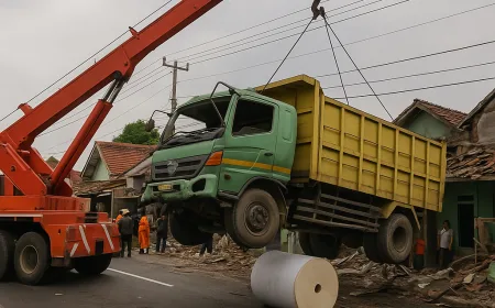 Evakuasi Truk Kecelakaan Beruntun di Pasuruan Tewaskan 4 Orang