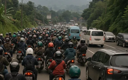 Arus Lalu Lintas Puncak Cianjur Meningkat 70%, Dominasi Sepeda Motor Wisatawan