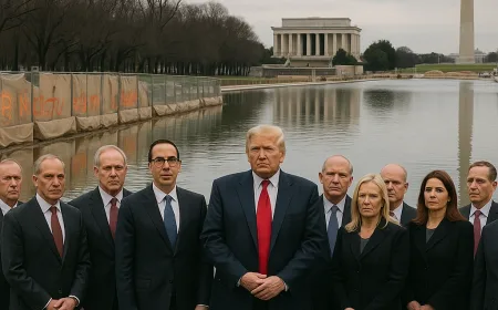Trump Bagikan Foto AI Aneh di Kolam Refleksi Lincoln Bersama Anggota Kabinet
