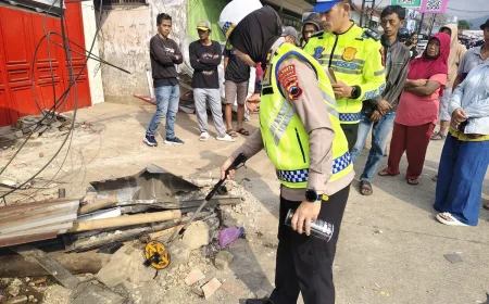 Kecelakaan Truk Kayu di Ajibarang: Satlantas Polresta Banyumas Segera Olah TKP