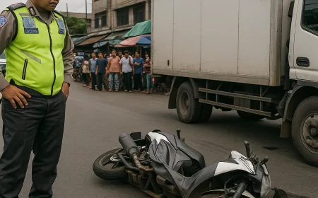 Kronologi Pemotor Tewas Ditabrak Truk di Depan Pasar Kramat Jati Jakarta Timur