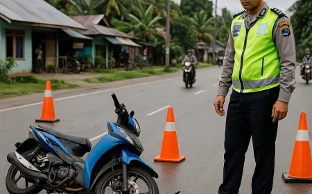 Kecelakaan Motor di Salakan: Satlantas Polres Bangkep Imbau Pengendara Waspada