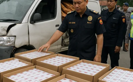 Ratusan Ribu Batang Rokok Ilegal Diamankan Usai Kecelakaan di Sampang
