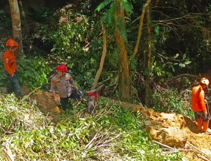 Polda Sulut Kerahkan Anjing Pelacak K-9 Cari Korban Longsor di Patung