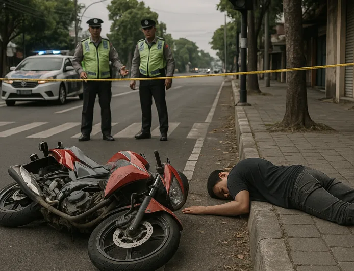 Terobos Lampu Merah Tanpa Helm, Pembonceng Motor Tewas di Kotagede