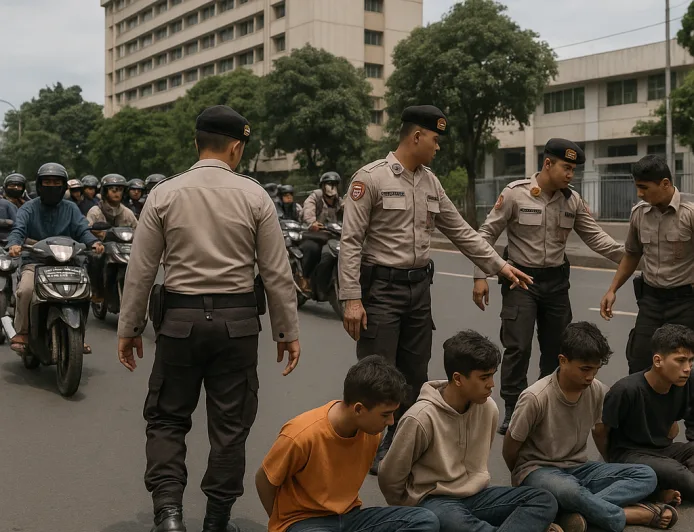 Kriminal Jakarta Minggu: Konvoi Sepeda Motor dan Tawuran Remaja Tertangkap Polisi