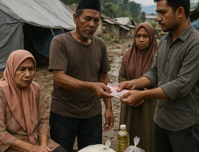 Korban Banjir di Desa Setul Tripe Jaya Diduga Dipungli Saat Terima Bantuan Jadup