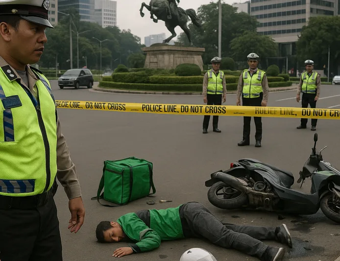 Kronologi Kecelakaan Driver Ojol Tewas di Bundaran Patung Kuda Jakpus