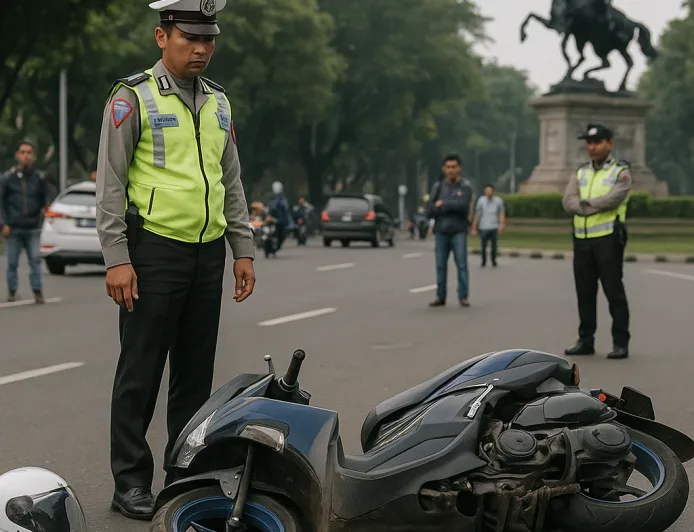 Kecelakaan Maut Dekat Patung Kuda: Pengendara Aerox Tiba-tiba Oleng dan Tewas