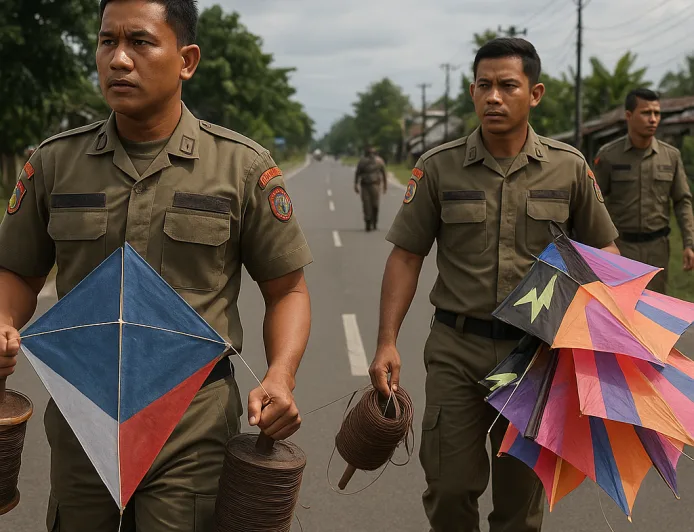 Satpol PP Pontianak Razia Layang-Layang untuk Cegah Kecelakaan di Jalan Raya