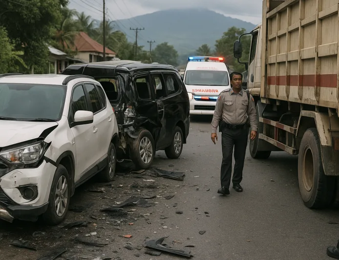 Kecelakaan Beruntun di Sicincin Padang Pariaman Tewaskan 1 Orang, 10 Luka-Luka