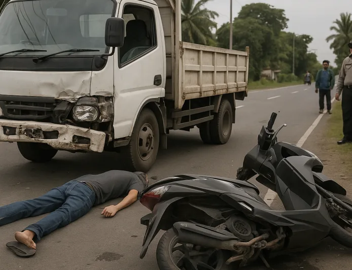 Kecelakaan Motor Vario dan Truk di Sumobito Jombang, Pengendara Tewas