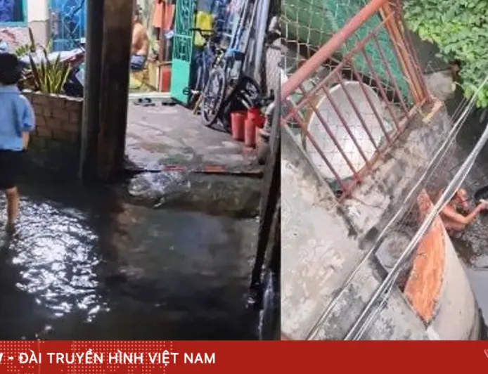 Gang di Jalan Ho Hoc Lam Banjir Parah Karena Tidak Ada Sistem Drainase