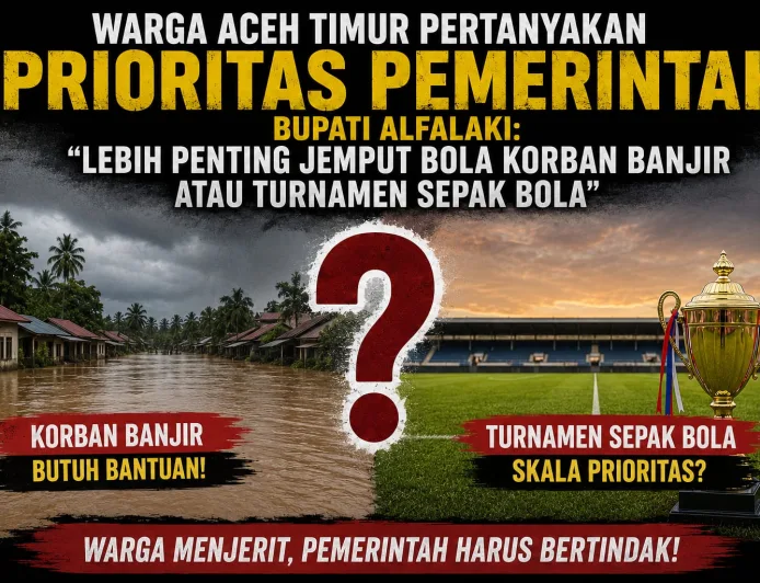 Warga Aceh Timur Pertanyakan Prioritas Pemerintah Antara Korban Banjir dan Turnamen Sepak Bola
