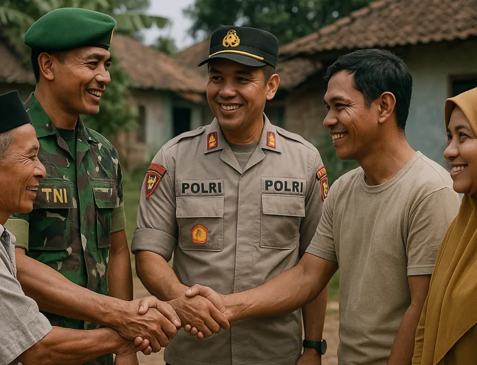 Sinergi TNI-Polri Bangun Ketahanan Sosial di Desa Cijunti dengan Tingkatkan Kepedulian Warga