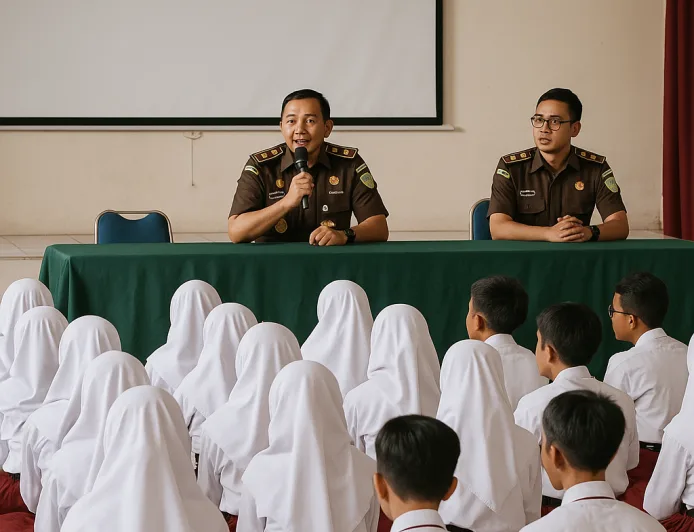 Kejati Sulsel Sambut Siswa Baru SMPN 46 Makassar Lewat Program Edukasi Hukum