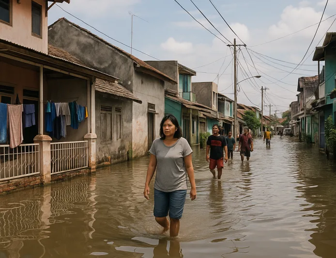 Minim Outlet Pembuangan, Permukiman Tambak Dalam Baru Terendam Banjir Meski Cuaca Cerah