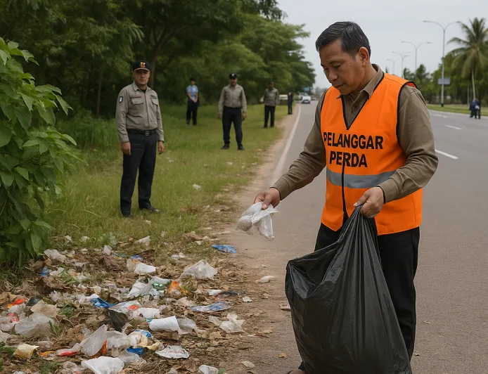 Atasi Pembuang Sampah Sembarangan, Batam Terapkan Sanksi Sosial Pakai Rompi Khusus