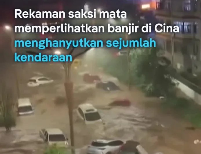 Topan Bavi Hantam Cina: Banjir Bandang Hanyutkan Kendaraan di Hebei
