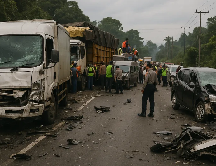 Kecelakaan Beruntun 9 Kendaraan di Sibolangit: 4 Tewas, 8 Luka-luka