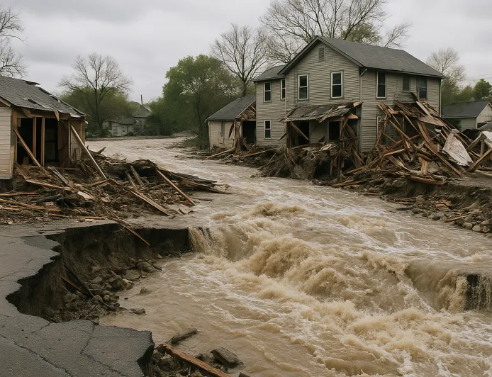 Banjir Bandang di Texas Hancurkan Bangunan dan Jalanan, 2 Tewas