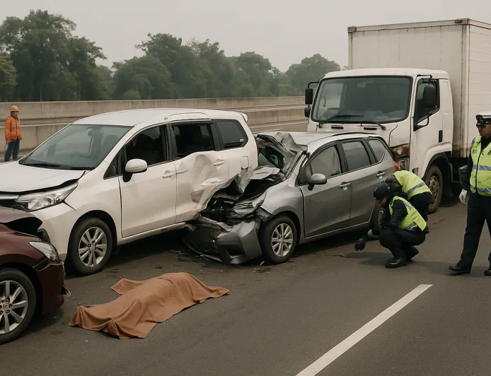 Kecelakaan Beruntun 6 Kendaraan di Tol Bintara Arah Cakung, 1 Tewas